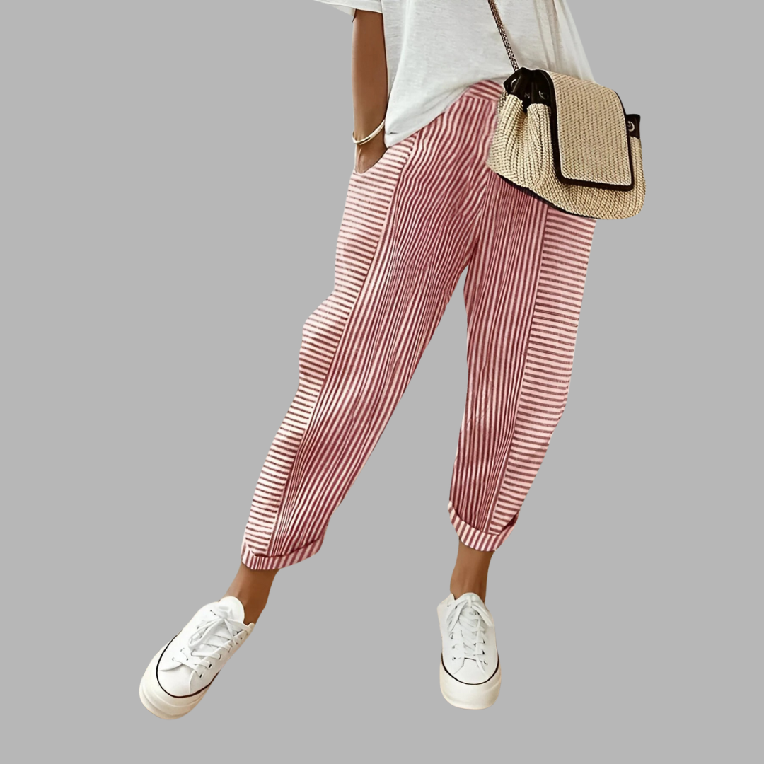 Vår | Elegante stripete linbukser