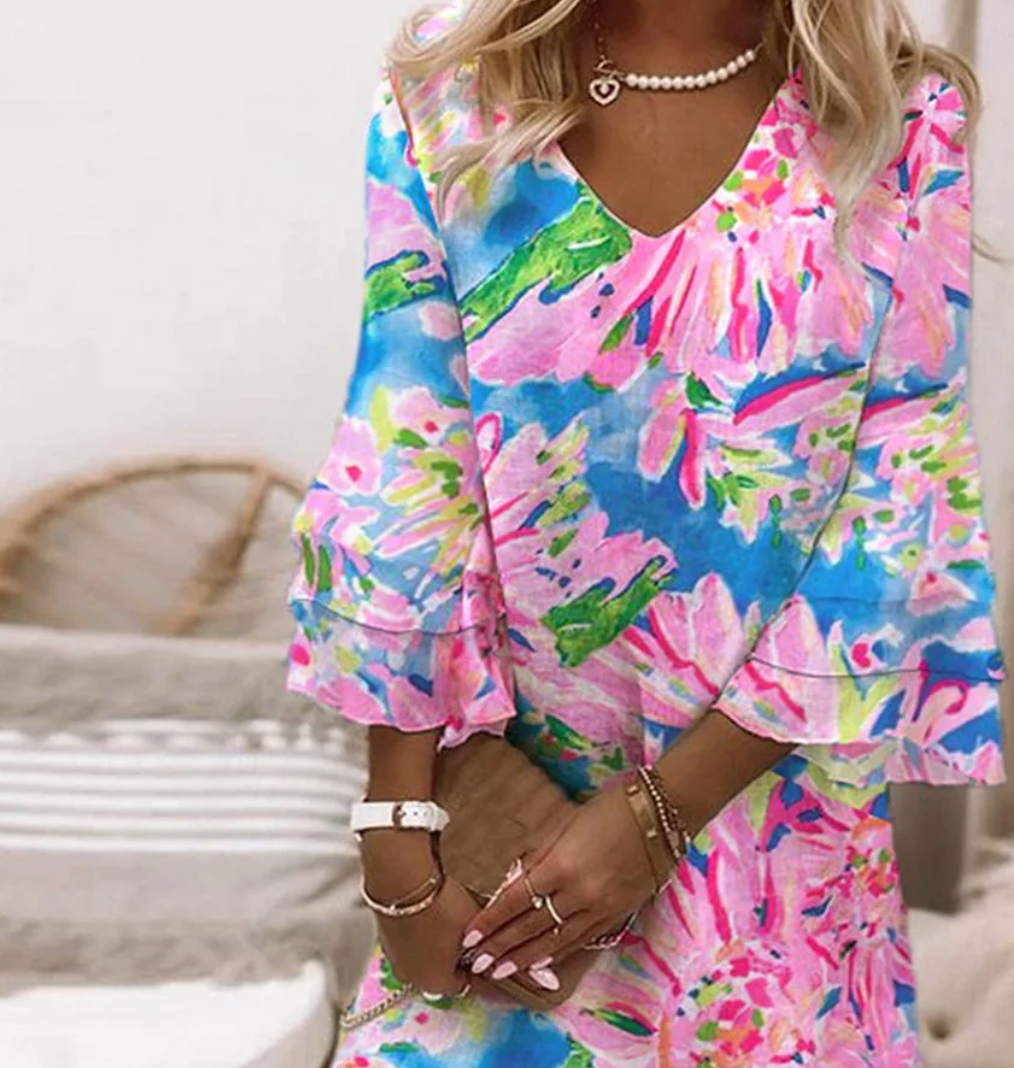 Marit | Mini kjole med klokkeerm