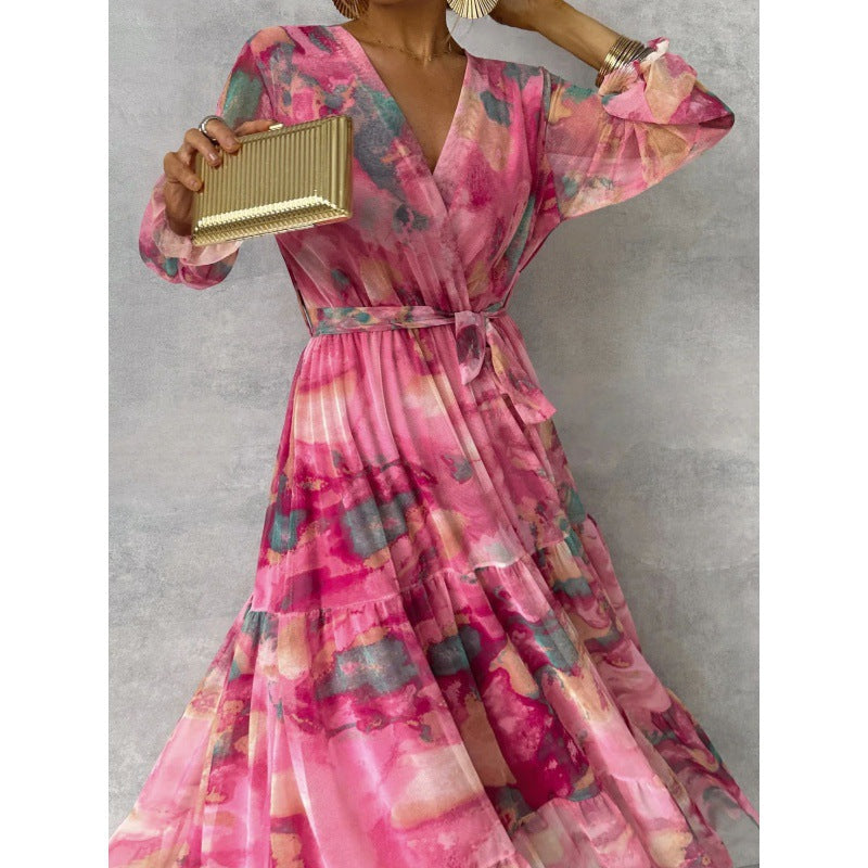 Anne lise | Plisserte V-hals maxi-kjole