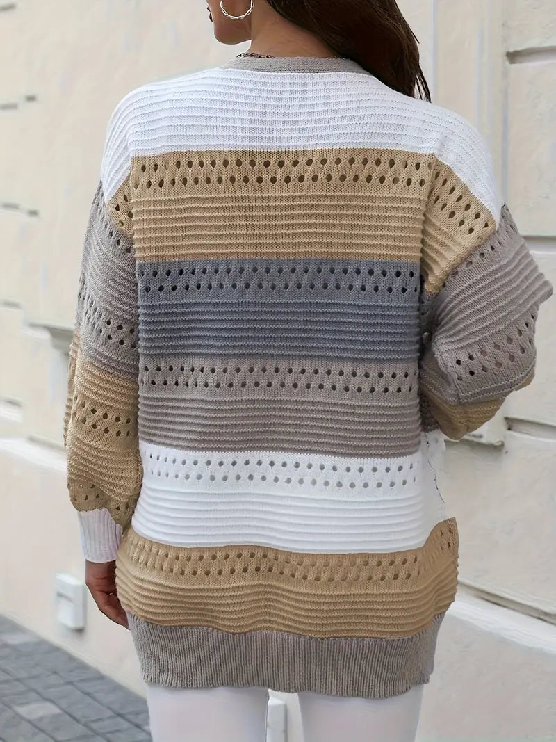 Torly | Strikket Cardigan med Fargeblokker