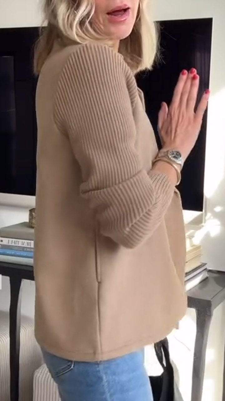 Celeste | Elegant Blazer med Strikkede Ermer
