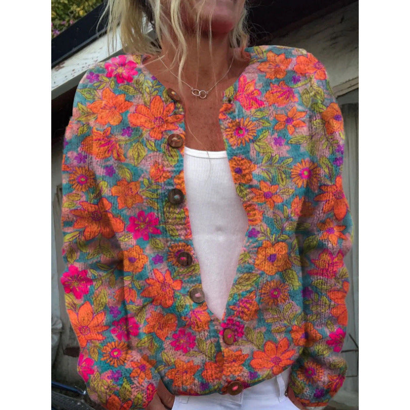 Laila | Lett cardigan med blomsterprint