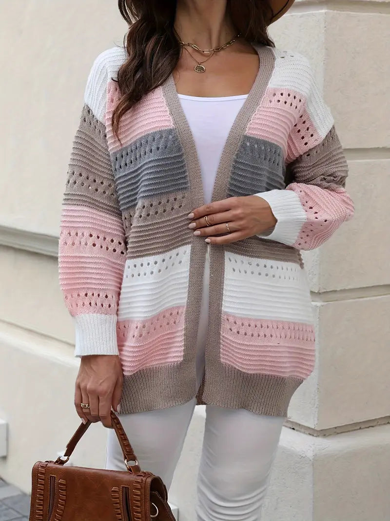 Torly | Strikket Cardigan med Fargeblokker