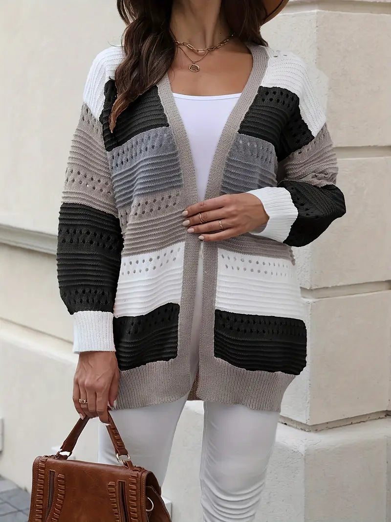 Torly | Strikket Cardigan med Fargeblokker